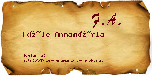 Füle Annamária névjegykártya